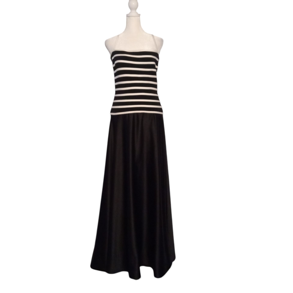 Tadashi Shoji Black and White Maxi Dress